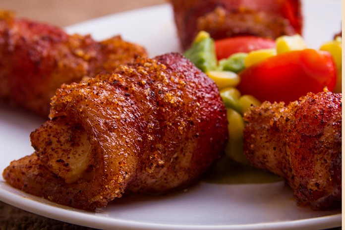 Bacon chicken wrap ups Bacon chicken wrap ups