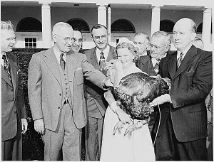 Harry Truman receiving a turkey