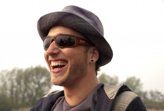 laughing laughing young man