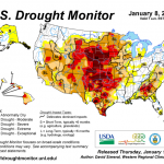 Drought impact on soil rhizobia populations U.S. drought monitor map