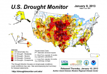 Drought impact on soil rhizobia populations U.S. drought monitor map