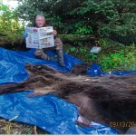 Vaction With Us… Bergmeyer Bob Bergmeyer, of Canton, Ohio, takes a break to read Farm and Dairy while bear hunting in Cordova, Alaska. Bergmeyer spent his birthday in Alaska, hunting brown bear and moose. He got a bear his second day out, but while he was out hunting moose later, the bears ransacked his campsite. He still had a good time visiting with friends -- and he came home with a bear and about 50 pounds of halibut!