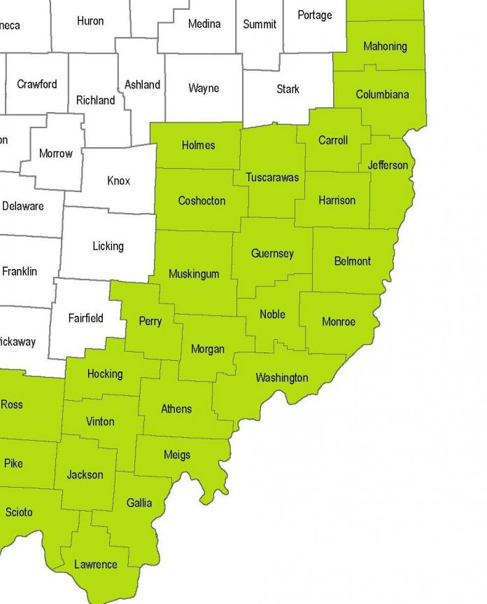 Appalachian Ohio Map