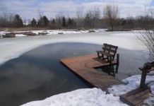 Prevent winter fish kills on ponds using aerators or diffusers winter fish kills