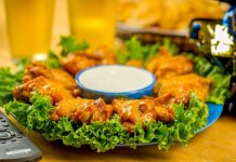 Sweet Gingered Chicken Sweet Gingered wings on a plate.