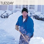man shoveling snow