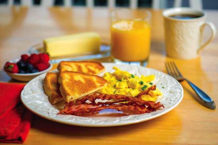 eggs and bacon.Metro