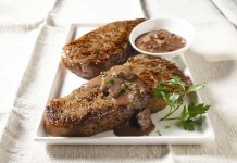 Top Loin Steaks with Red Wine Sauce