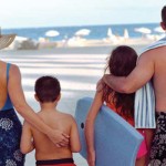 family at beach