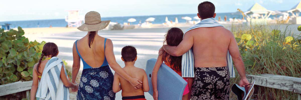family at beach
