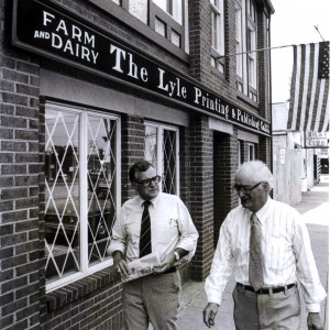Farm and Dairy Publisher Wayne Darling and Editor Elden R. Groves, back in the days of the wide ties. Both men, now deceased, shaped the paper through much of the last 50 years.