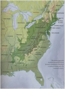 American chestnut range (map: American Chestnut Foundation)