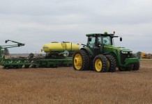 John Deere planter in action