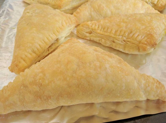 Chocolate Turnovers A baking tray full of Chocolate Turnovers