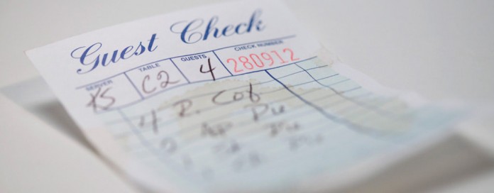 restaurant guest check restaurant guest check