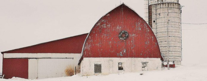 Barn decorated for Christmas