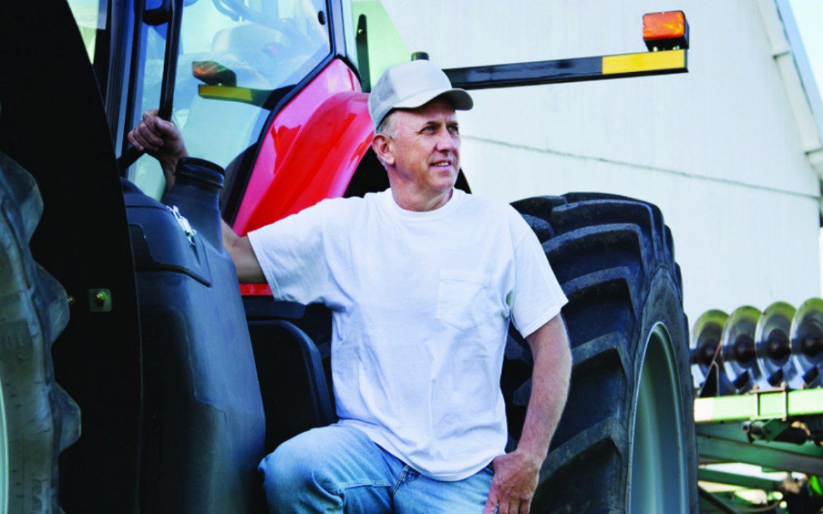 Use your influence to talk about farming farmer by tractor