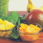 smoothie and fresh fruit