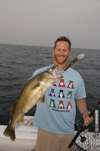 Lake Erie fisherman with walleye