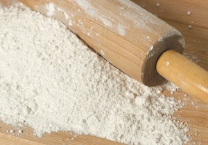 rolling pin and flour