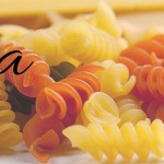 multicolored rotini noodles