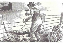What was making news in America in 1939 American farmer cartoon