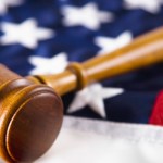 gavel on U.S. flag