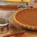 pumpkin pie and baking ingredients
