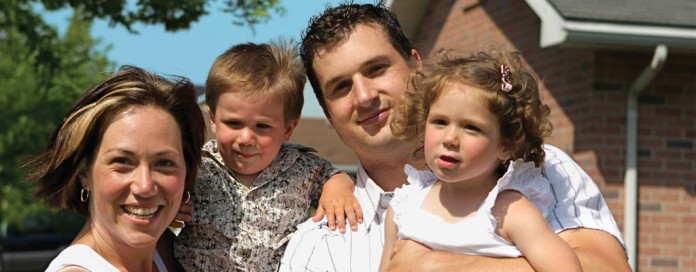 family mom, dad, son and daughter