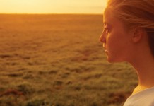 Building character starts in childhood girl and sunset over farmland