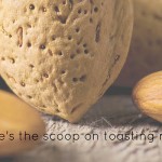 nuts up close with text 'here's the scoop on toasting nuts'