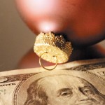 Christmas bulbs and $100 bill