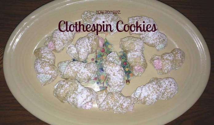 clothespin cookies on plate