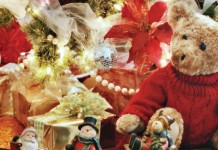 Times have changed: Christmas then, now toys by Christmas tree