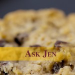 Cooking with oatmeal: Oatmeal cookies and no-bakes Ask Jen text with cookie