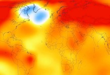 Record warm temperatures in 2015 weather map