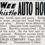 Horn honking has a historic connection Woo-Wee Wolf Whistle auto horn ad 1948