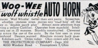 Woo-Wee Wolf Whistle auto horn ad 1948