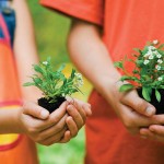 kids holding flowers