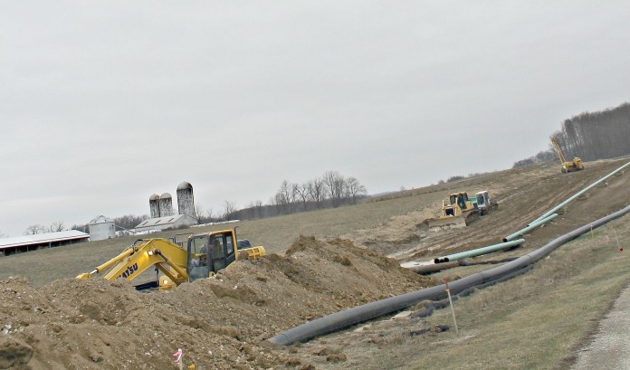 Carroll County pipelines under construction.