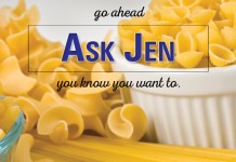 A tribute to Anne Frances Robbins pasta with Ask Jen text