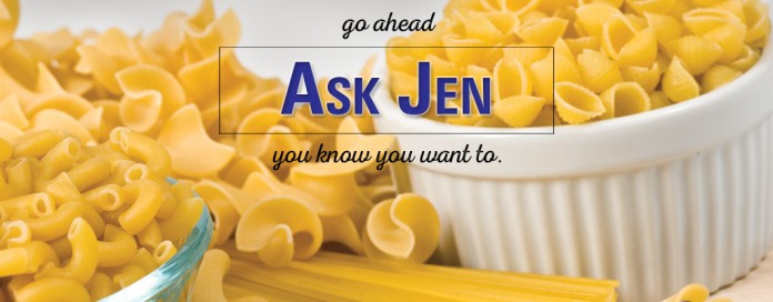 pasta with Ask Jen text