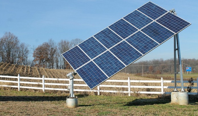 Solar panels on farm