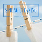 Your guide to spring cleaning: A household checklist and tips clothesline with 'spring cleaning checklist and tips' text