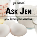 baking ingredients with Ask Jen text