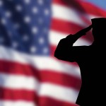 A “what if” Memorial Day American flag and saluting soldier