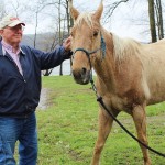 Gerards helped give equine trail riders miles of opportunity Petting a horse