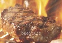 Beef cuts for the grill steak on grill