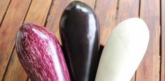 speckled, purple and white eggplant