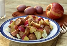 One-Dish Roasted Potatoes and Apples with Chicken Sausage